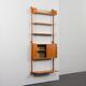 Scandinavian modern wall shelving system Ergo in teak by J. Texmon, Norway, 1960s