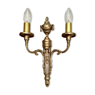 Ancienne applique murale en bronze deux flambeaux style Napoléon III