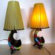Pair of ceramic tripod lamps from the 50s
