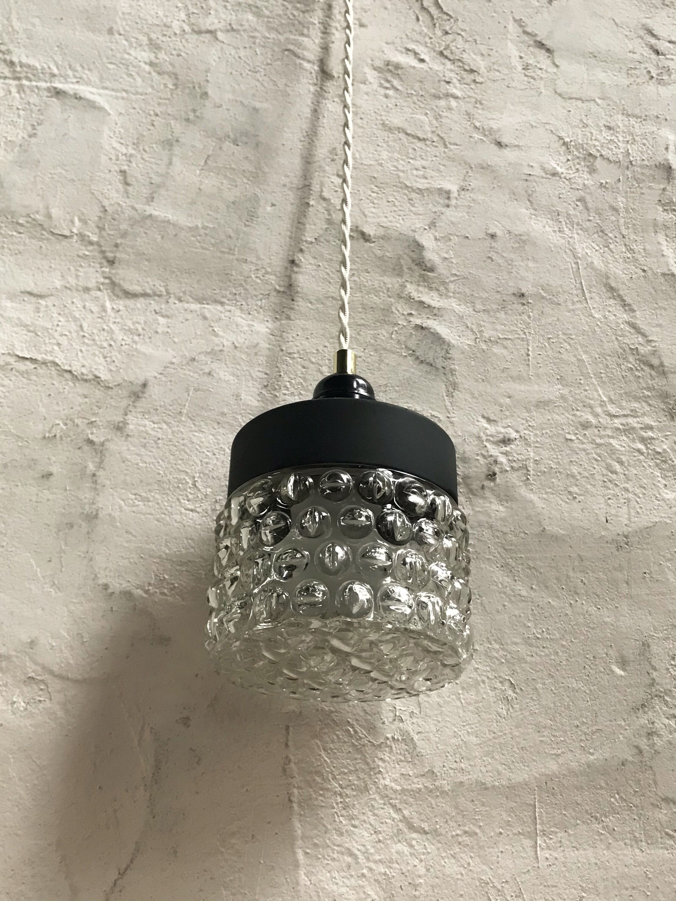 Vintage glass hand lamp