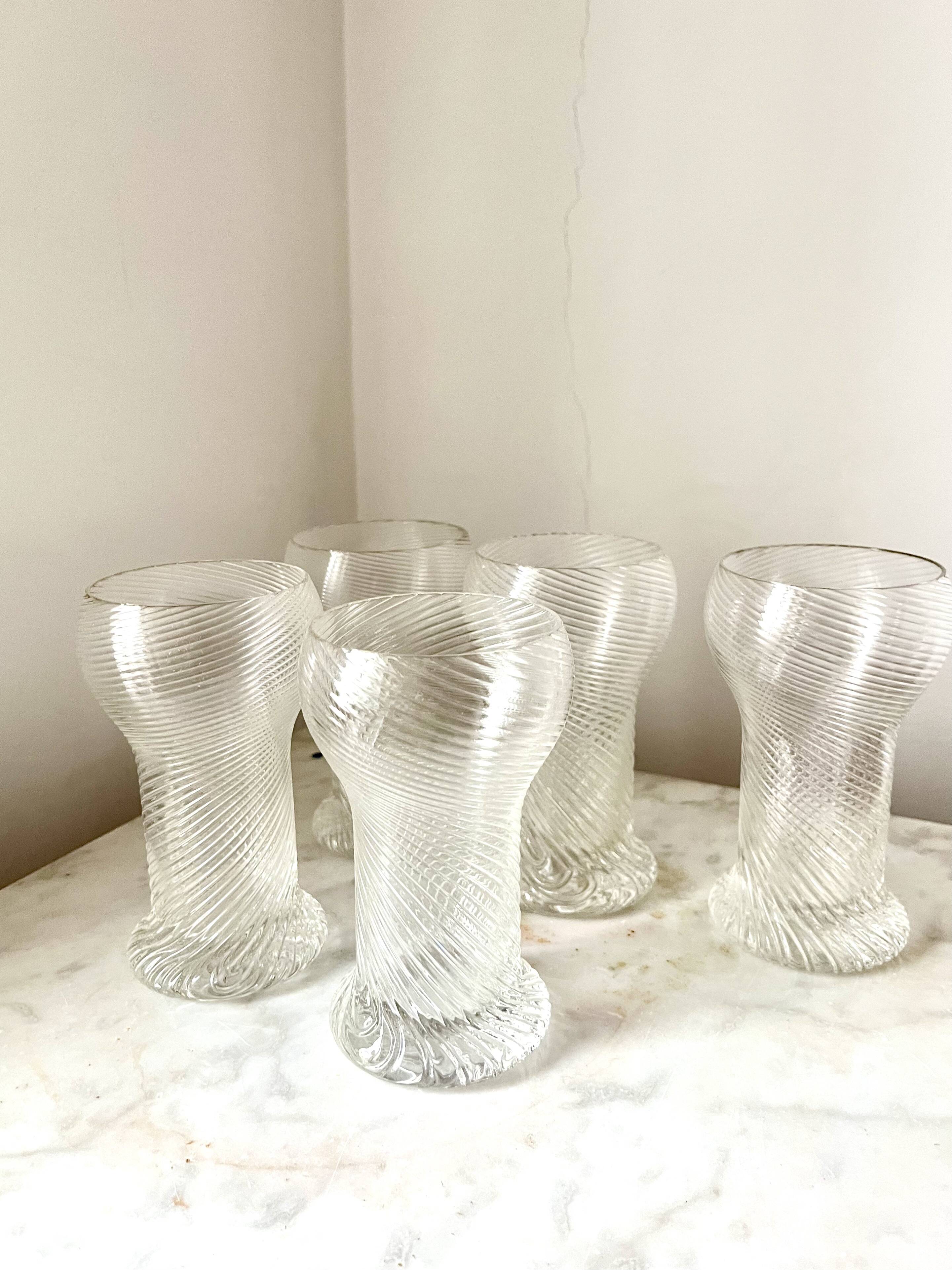 Lot de 5 verres vintage Rosenthal « Twist » Studio Line, Allemagne, années 1970
