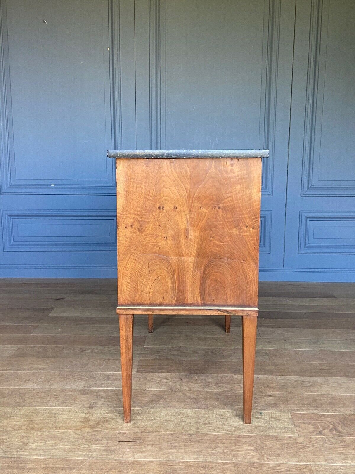 Chest of drawers two drawers restoration black marble heads of lions XIX century
