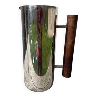 Guy Degrenne stainless steel and wood pitcher