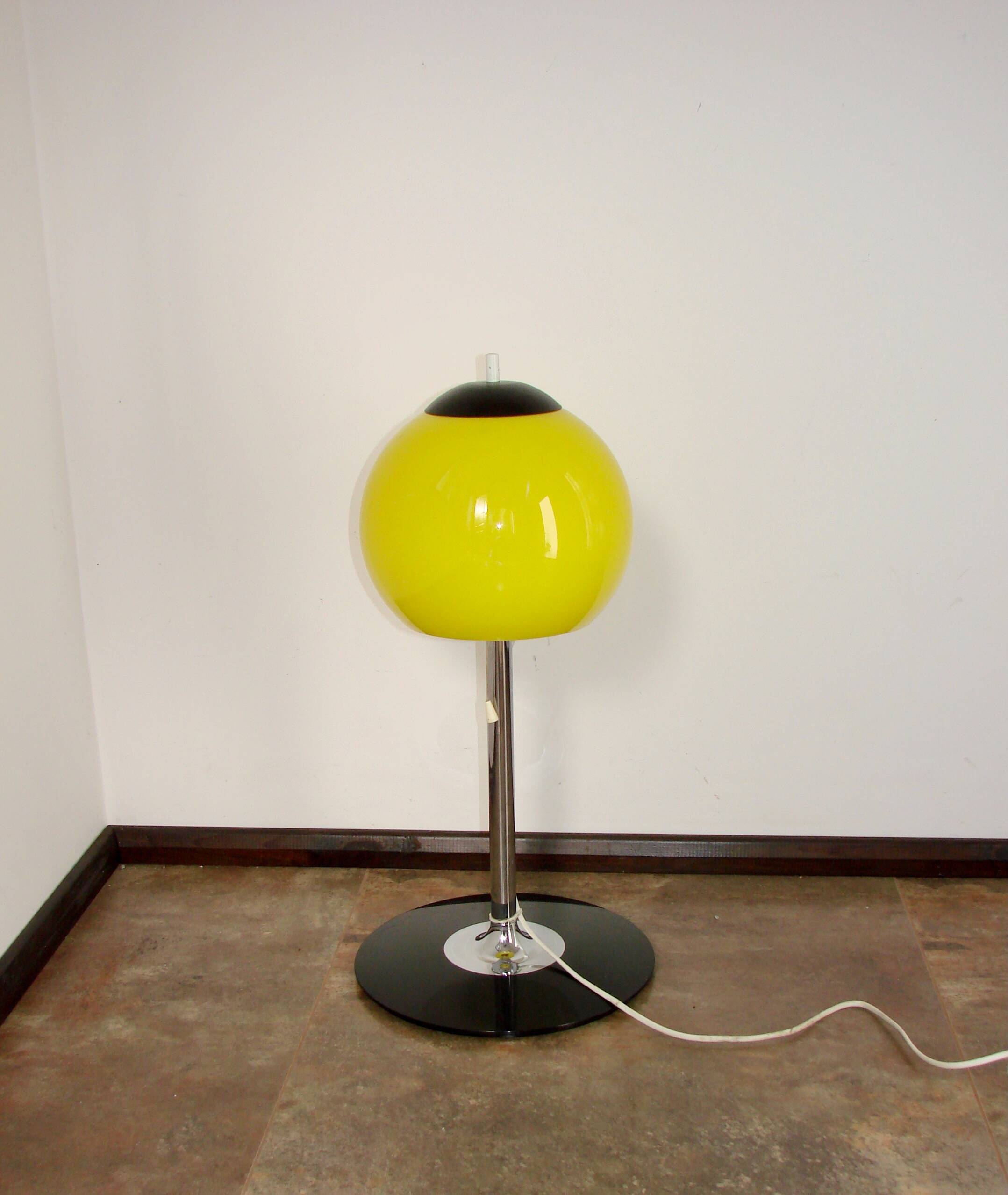 Space Age table lamp, 1970s, metal/glass/plastic, 62 cm
