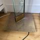 Pair of large glass and brass floor lamps in the 70s