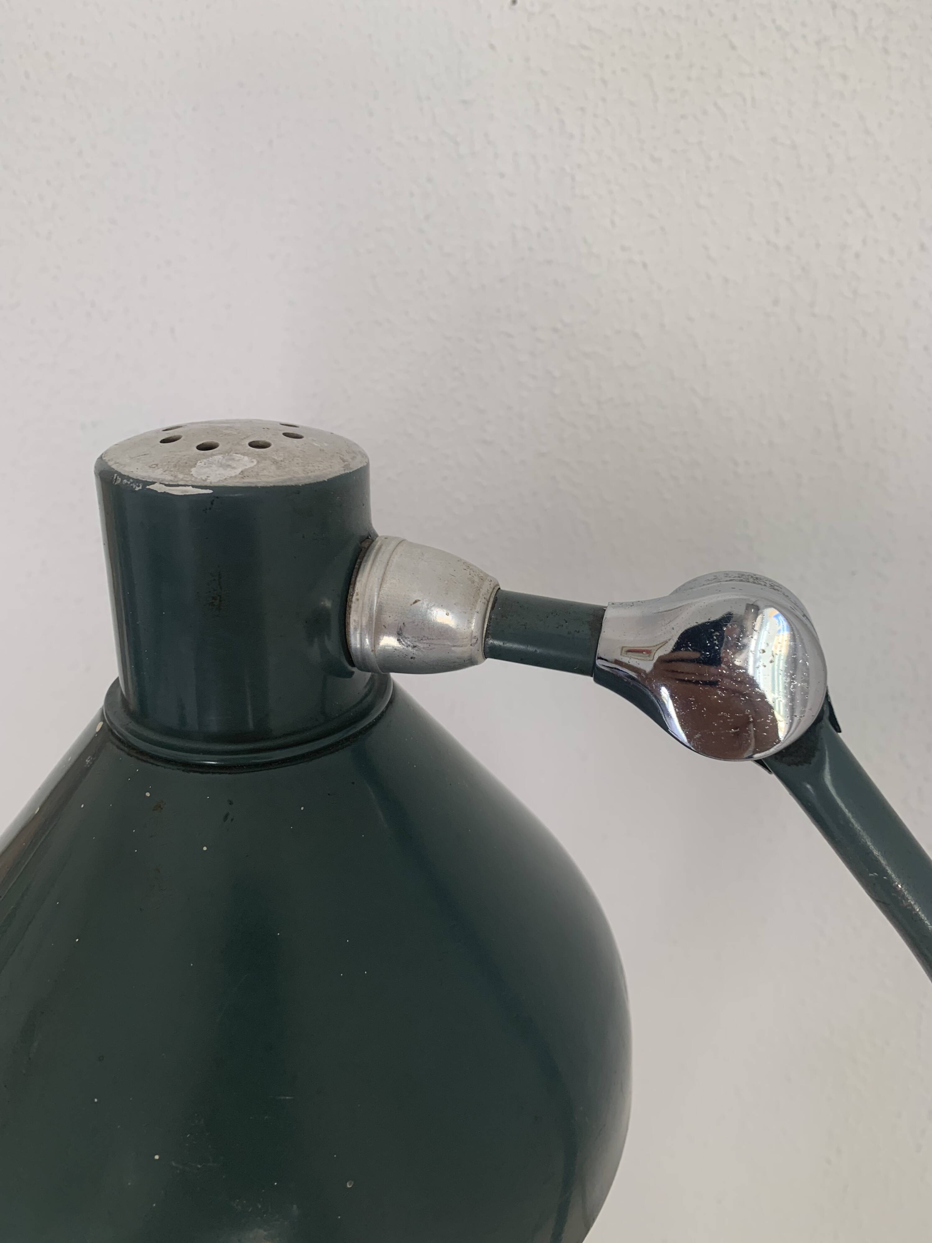 Vintage 1950s Jumo GS1 Viridian Green Desk Lamp - 55 cm