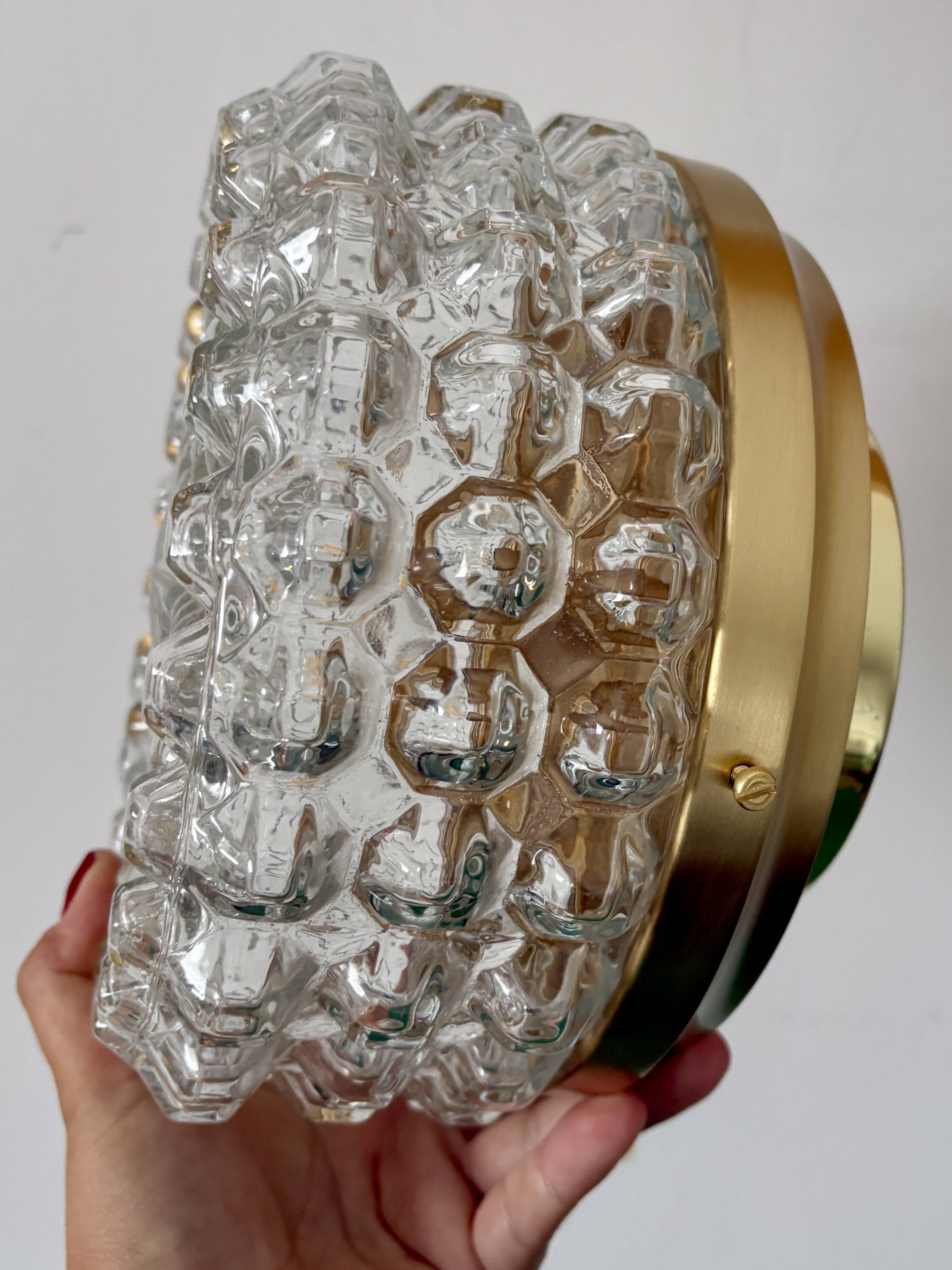 Vintage moulded glass wall or ceiling light globe