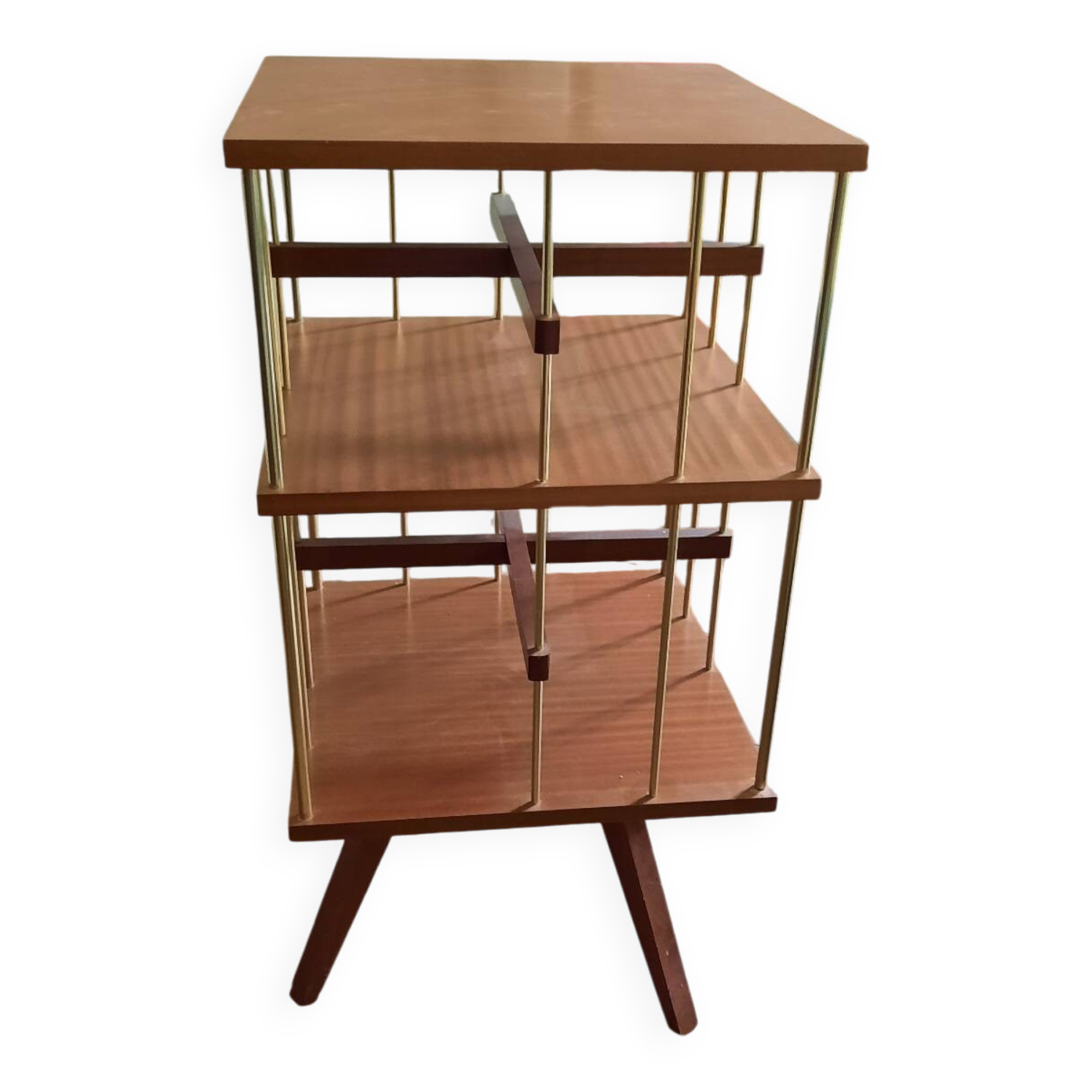 Rotating floor bookshelf