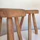 Pair of tripod stools of farm in raw Elm