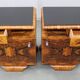 Pair of Art Deco walnut bedside tables from the 1930s.