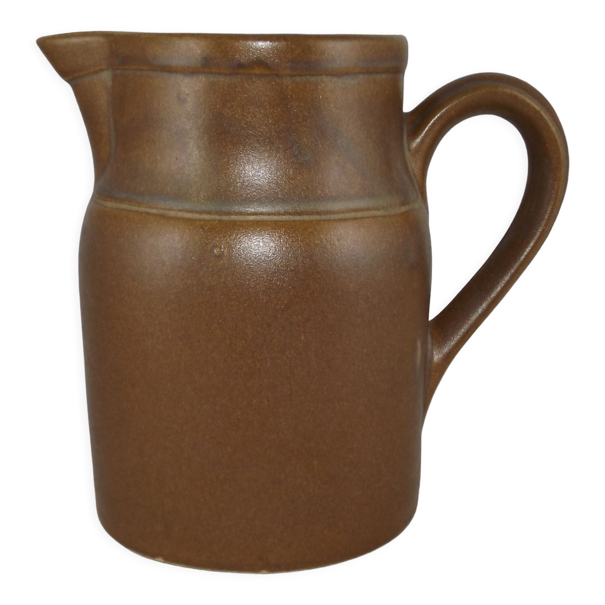 Vintage stoneware pitcher by the Digoin factory, France