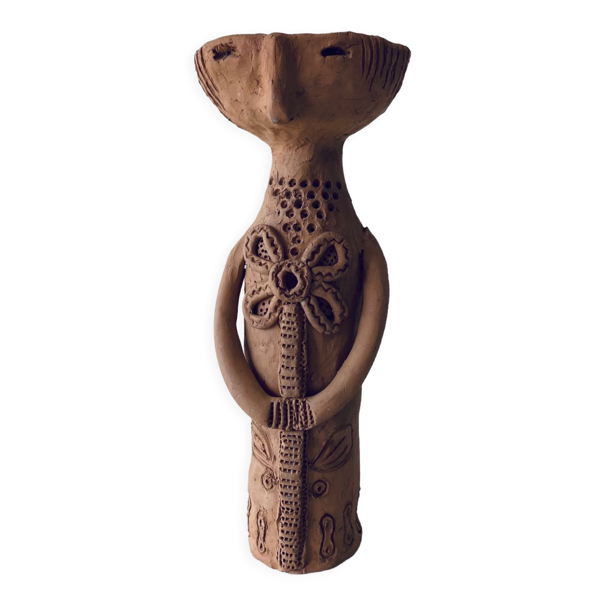 Terracotta personified vase