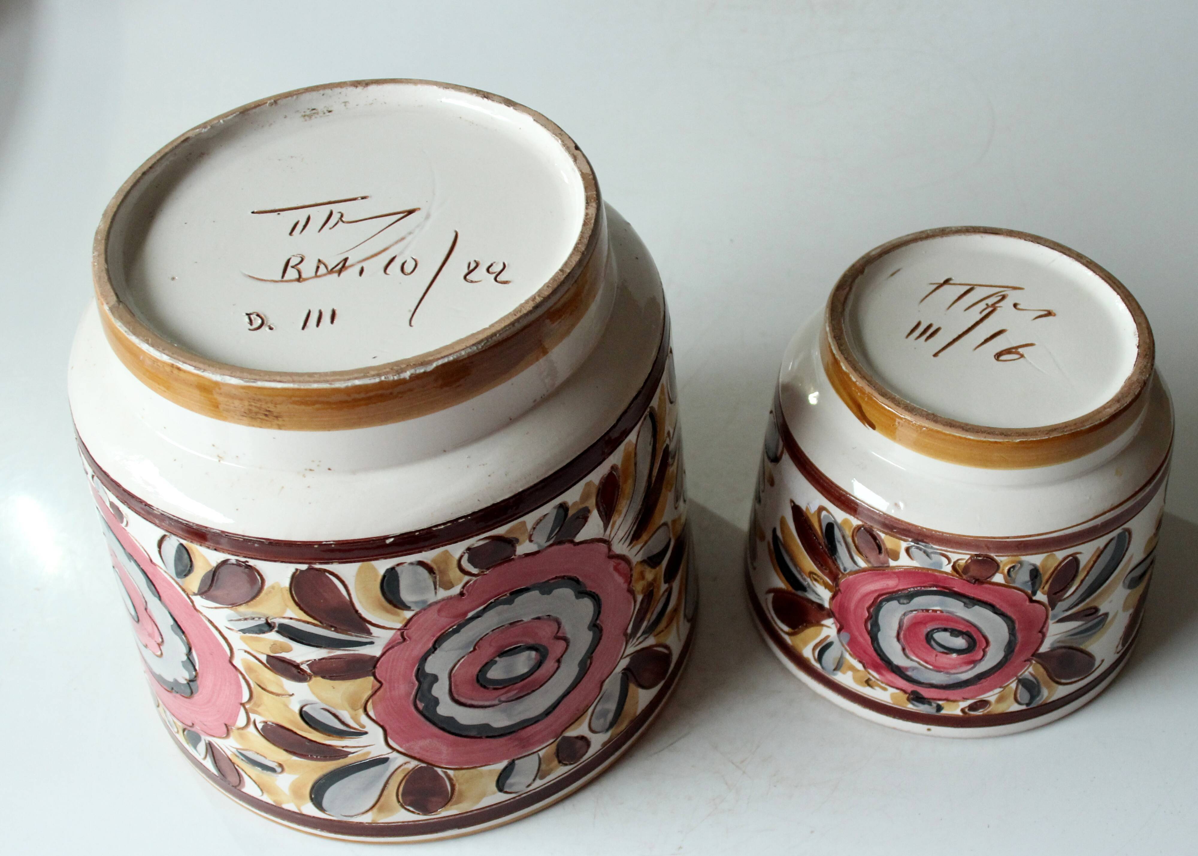 1960s - set of 2 ceramic planter, made in Italy, vintage