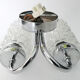 Double wall lamp 1970's chrome and glass