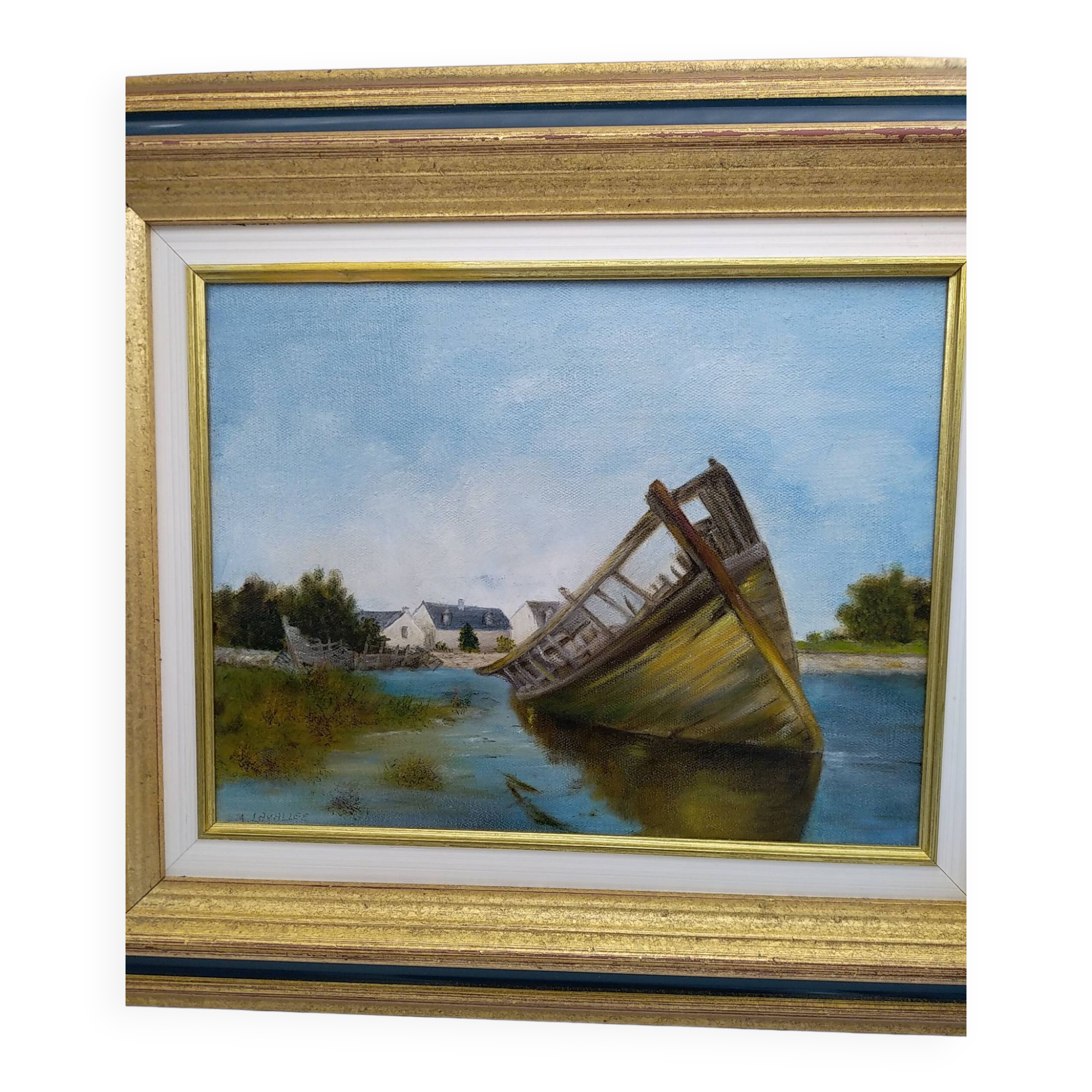 Oil on canvas . Boat cemetery. Finistère.
