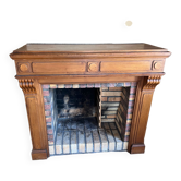 Wood fireplace mantle