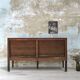 Bistro bench in burgundy leather