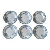 6 assiettes plates anciennes en faïence de Clairefontaine