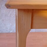 Table bureau bois massif clair ancienne vintage 1980