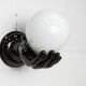 Main wall lamp in black ceramic 1960 original opaline globe