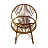 Adult-sized rattan shell chair