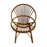 Adult-sized rattan shell chair