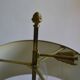 Lampe bouillotte 3 feux bronze et abat jour tôle bordeaux