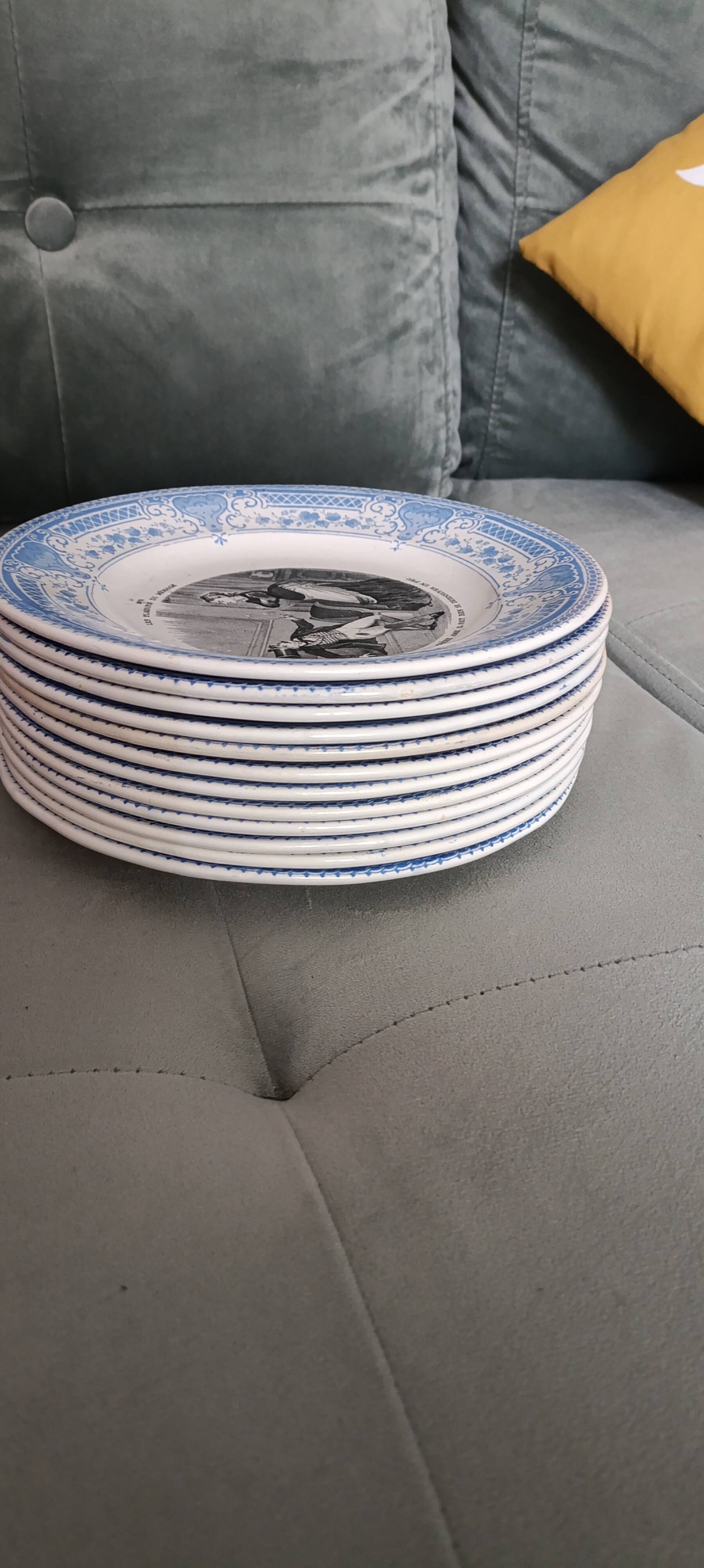 Set of 12 plates the pleasures of housekeeping