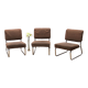 Suite of 3 vintage armchairs 50s