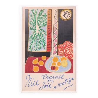 Affiche vintage originale de voyage d'Henri Matisse pour Nice France Créée en 1947
