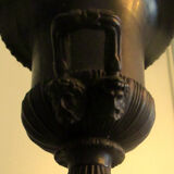 Pair of Medici vases, cast iron, on base