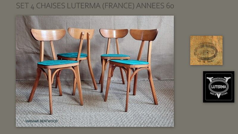 Set of 4 chairs Luterma banana 60s