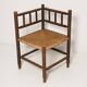 Provincial antique bobbin corner chair from the mid-century, France, 1940s.