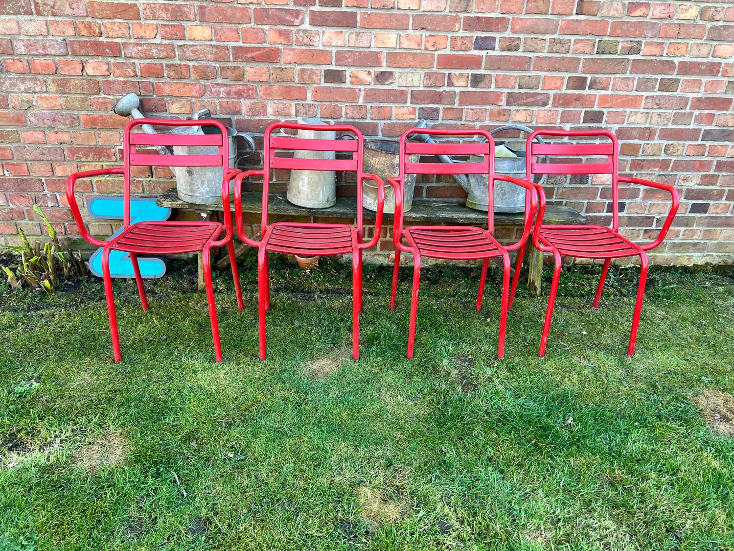 Old metal bistro chairs