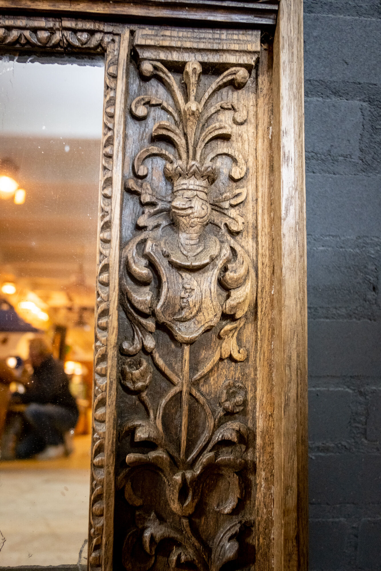 Italian Oak mirror handicraft