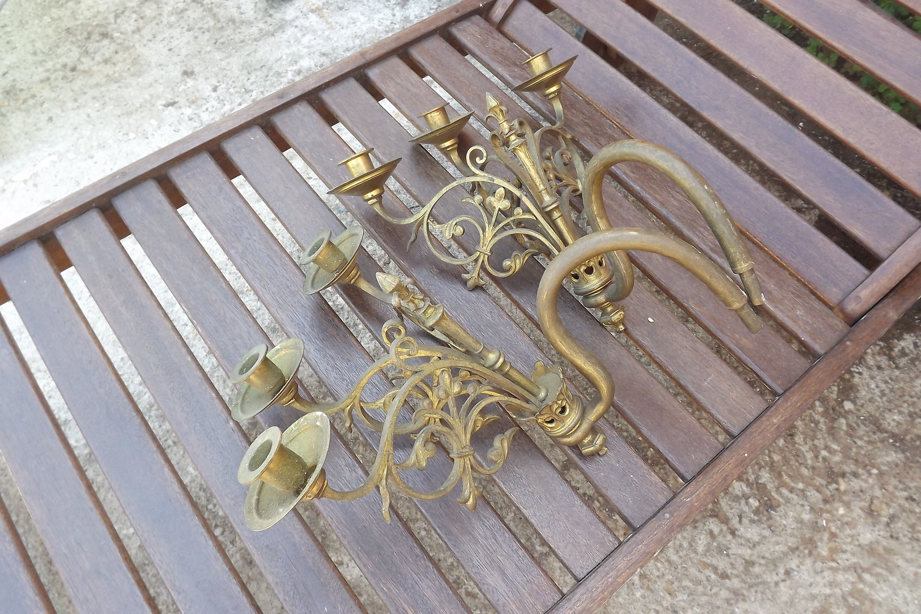 Pair of copper and brass 19 eme