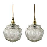 Set of two new electrified bubble globe lamps