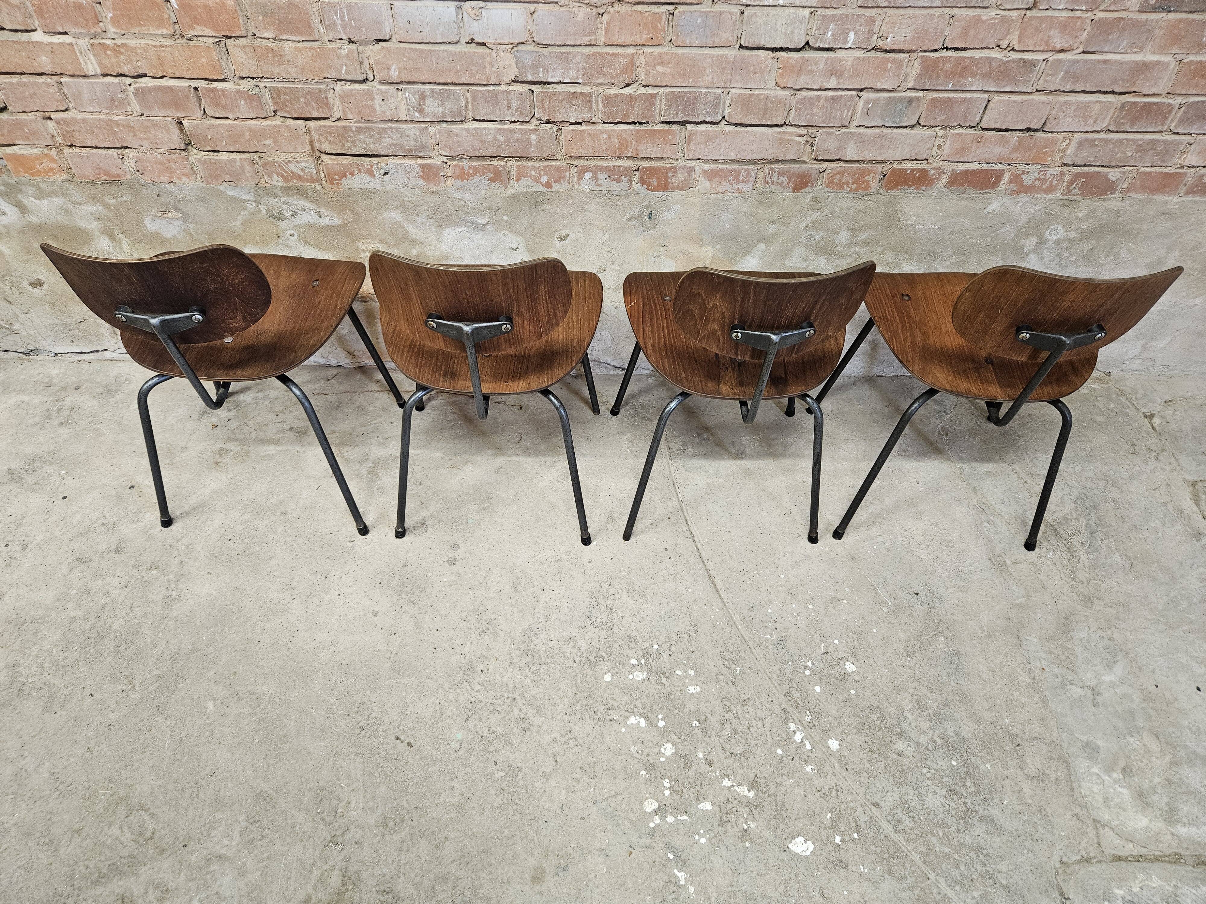 Set de 4 chaises  vintage Se 68 par Egon Eiermann pour Wilde+Spieth 1950"