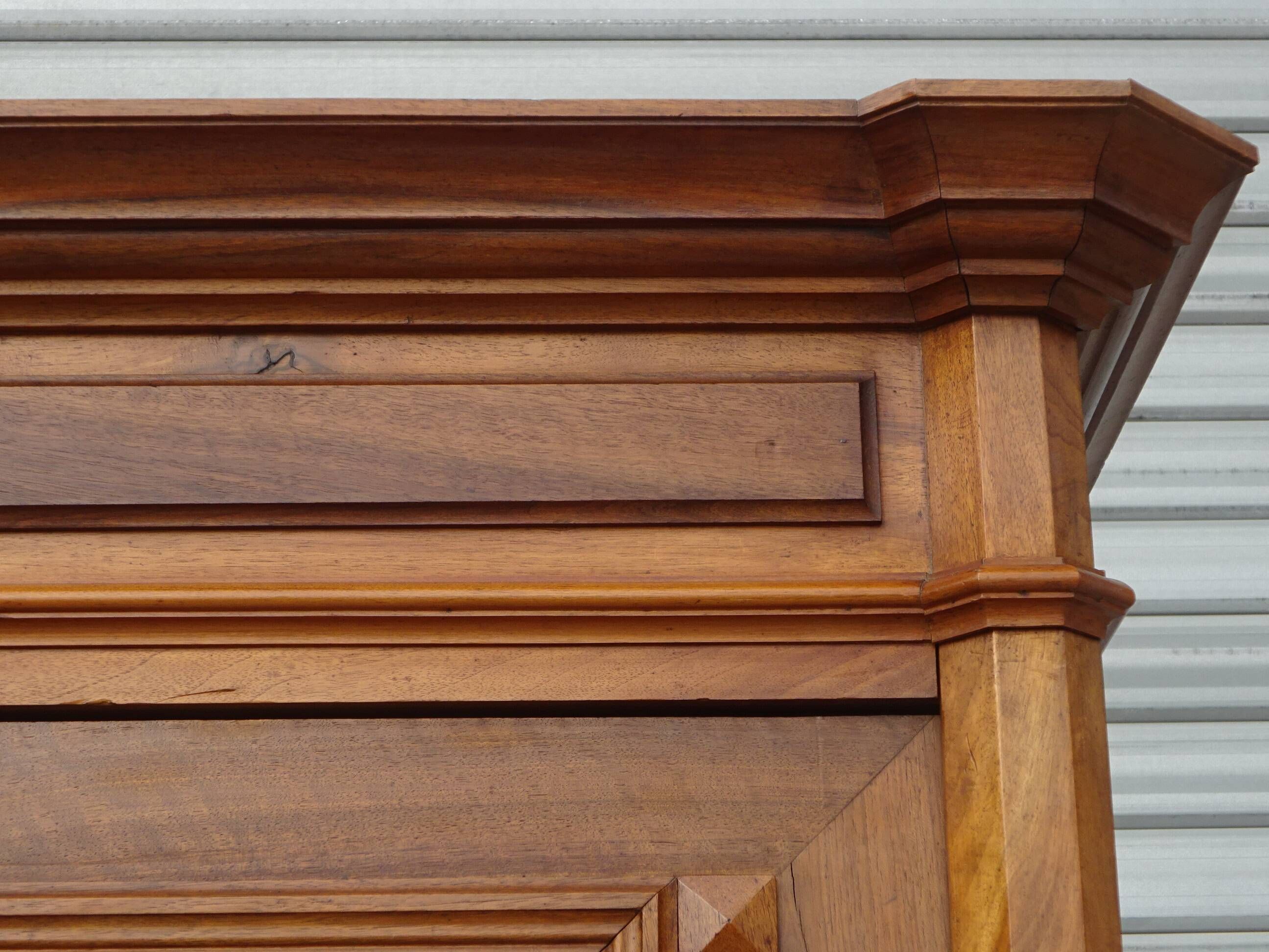 Large antique wardrobe in solid walnut