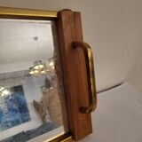 Mirror top 50's wood and brass