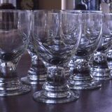 Série de 10 coupes / verres à eau en cristal artisanaux.