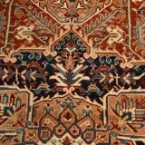 1960s Antique Red & Navy Blue Classic Persian Rug, 287x386Cm