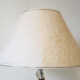 Art deco floor lamp in oak and glass