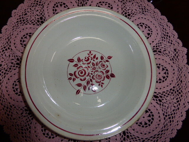 Art Deco, hbc montereau, france, red flowers Bowl