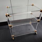 Plexiglass and brass serving trolley