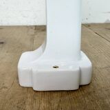 Vintage White Porcelain Wall Light with Milk Glass, 1950s