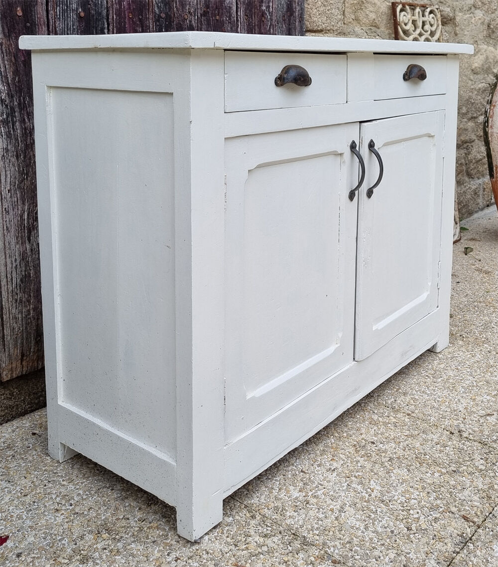 Low Parisian buffet white, vintage, 40s