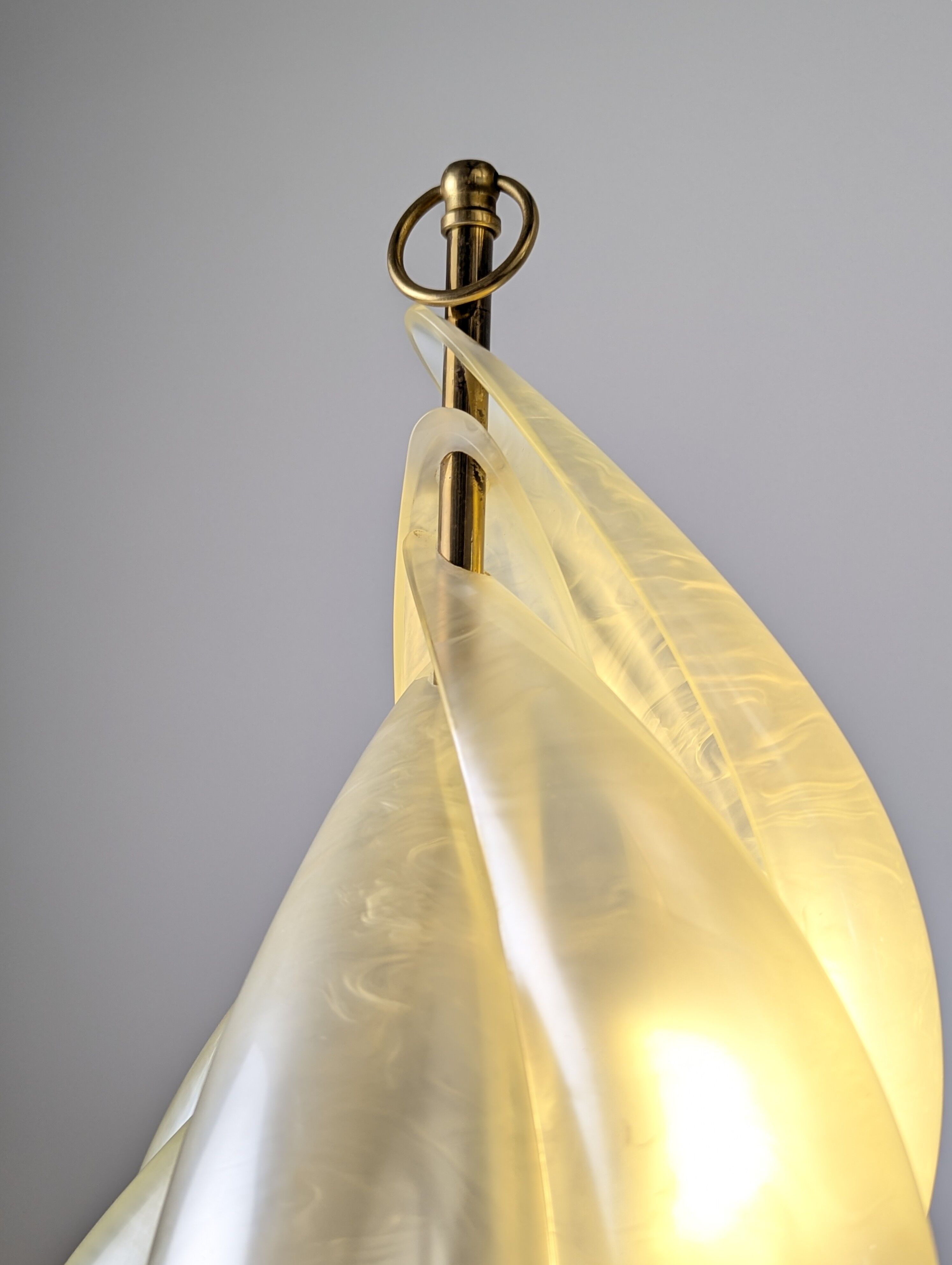 Maison Rougier table lamp in opalescent lucite 1970s