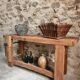 Rustic old workbench, carpenter's bench, console, washbasin unit, around 1900.