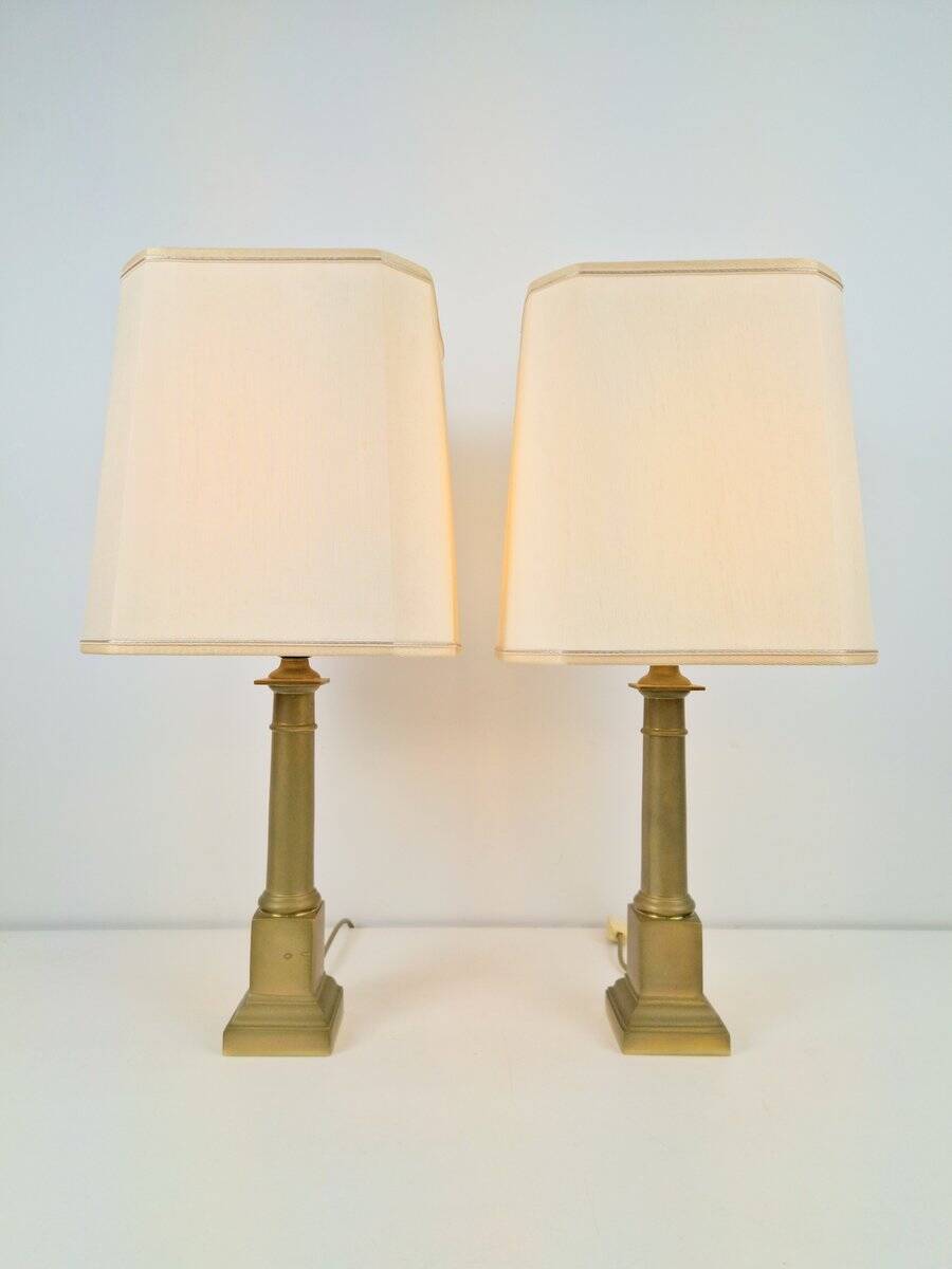 Neoclassical Empire Brass Table Lamp, France, 1960, Set of 2